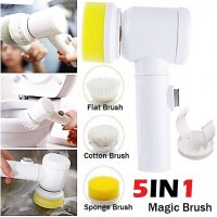 Електрическа четка за почистване 5в1 Magic Brush за кухня,мивка,баня, снимка 3 - Мопове, кофи, четки и метли - 38630176