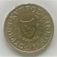  1 цент 1994 Кипър, снимка 2 - Нумизматика и бонистика - 39255580