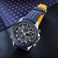 Мъжки ръчен Часовник Citizen Blue Angels World Chronograph дата,ден час в месеца, снимка 1 - Мъжки - 39795590