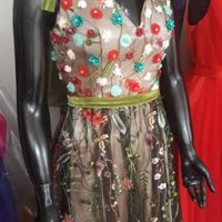 приказна официална бална рокля с 3D декорация , снимка 3 - Рокли - 28349013