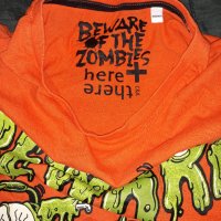 тениска с дълъг рукав Beware of the zombies, снимка 2 - Тениски - 40780332