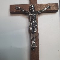дълвен кръст със сребриста инкрустация на Исус, снимка 2 - Друга електроника - 24849372