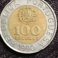 100 ескудо Португалия 1990, снимка 1 - Нумизматика и бонистика - 34844137
