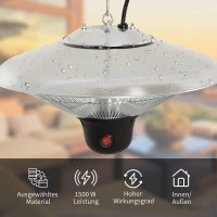 Халогенен нагревател печка за външна употреба Outsunny 1500 W с LED внос от Германия, снимка 4 - Печки, фурни - 38543871