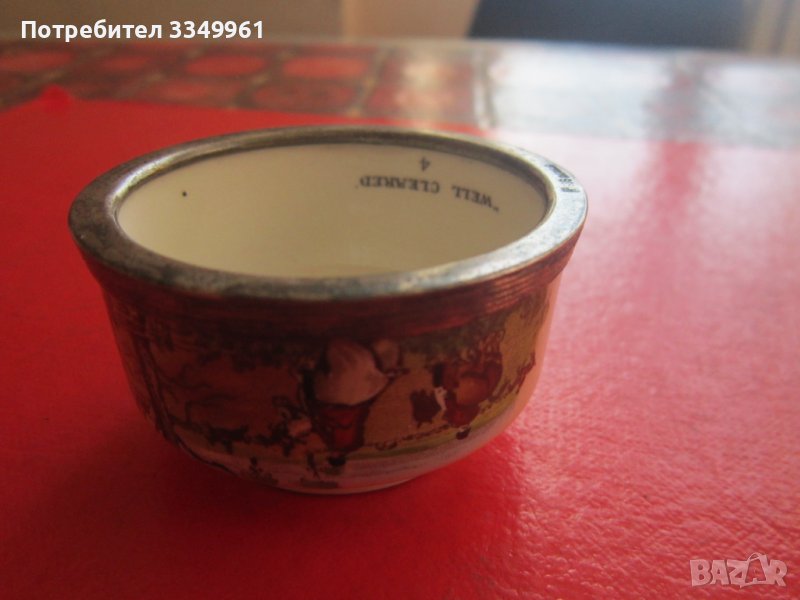 Английска порцеланова чаша със сребърен обков Порцелан, снимка 1