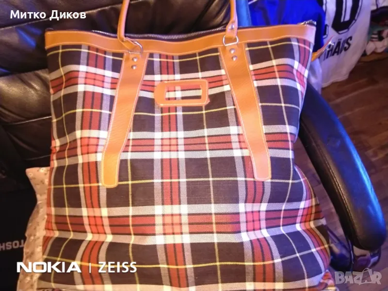 Primicia чанта за багаж маркова винтидж 43х43х17см промазан плат нова, снимка 1