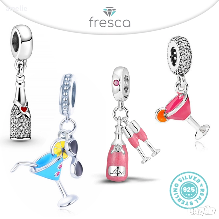 Талисман /и серия Cocktails 1 Fresca по модел Пандора Pandora с печат S 925. Колекция Amélie, снимка 1