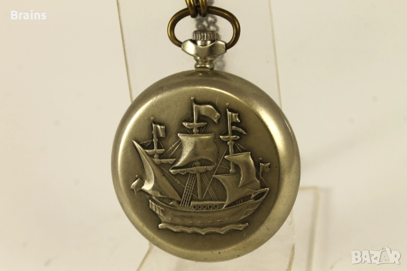 Руски Джобен Часовник МОЛНИЯ С Кораб, снимка 1