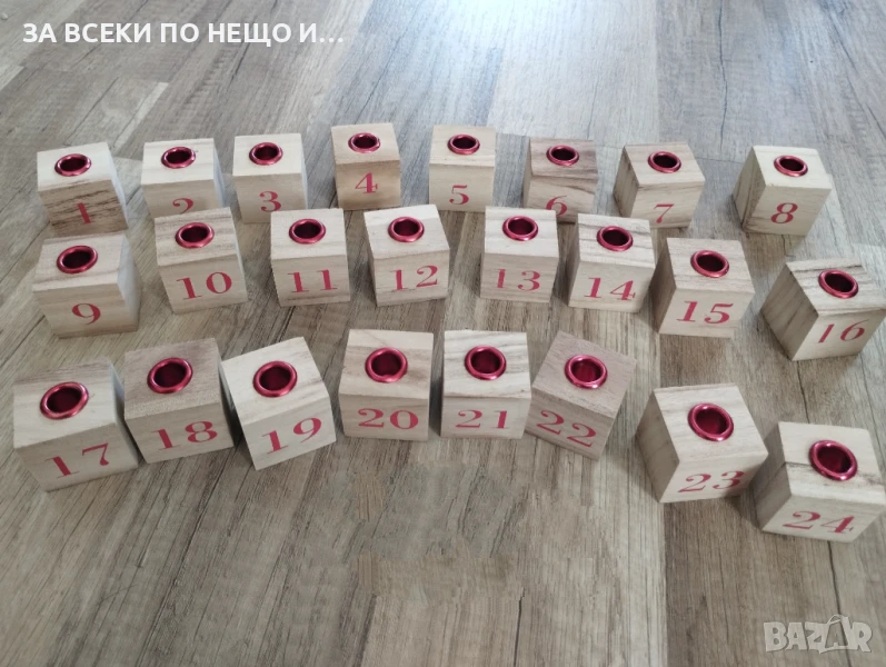 24 броя малки свещници за коледен адвент календар, снимка 1