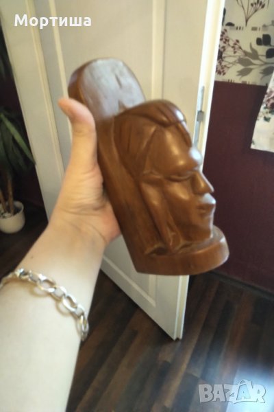 Дървена ръчно изработена статуетка , снимка 1