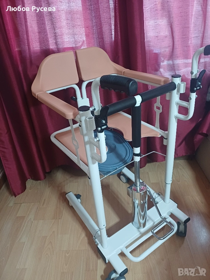 Инвалиден хидравличен стол за баня и тоалетна , снимка 1