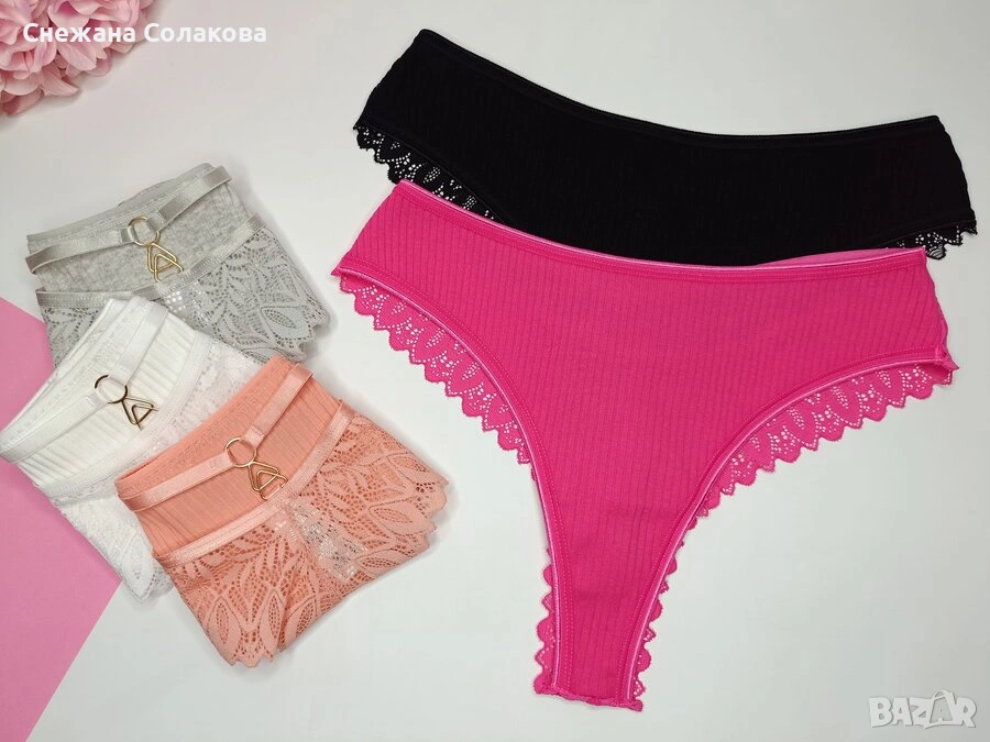 Комплект от 5 секси прашки с дантела 

, снимка 1