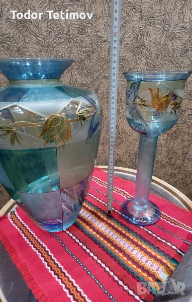Комплект ръчно рисувани вази, снимка 1
