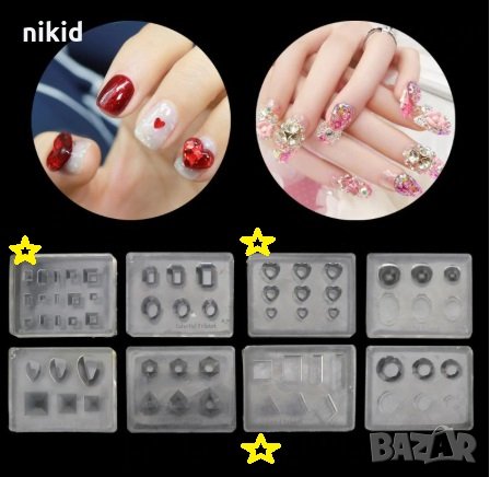 силиконов молд форма калъп за изработка на бижу фигурки за маникюр смола и др, снимка 1