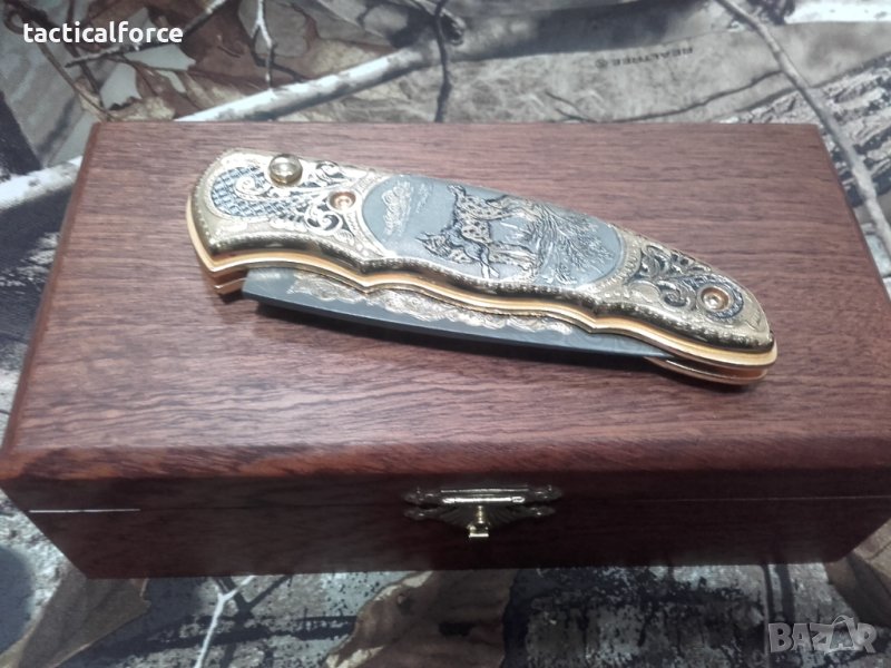 нож Златоуст-LYNX Russian gold plated , снимка 1