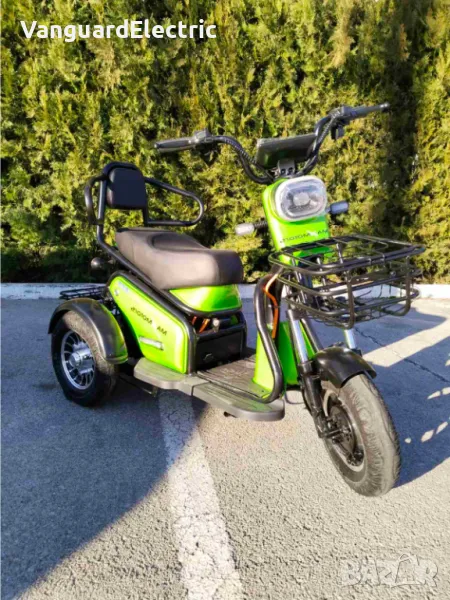 Двуместна електрическа триколка Vanguard Pudding 1800W-48V-20Ah - GREEN, снимка 1