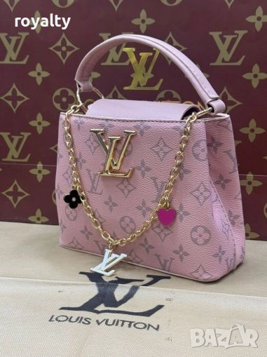 Louis Vuitton Розова Кожена Дамска Чанта , снимка 1