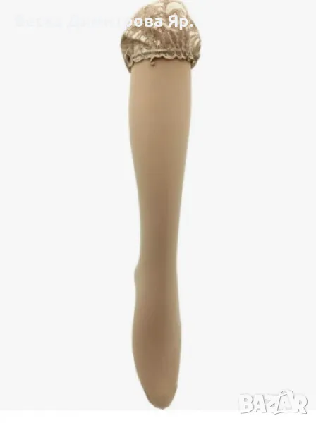 Дамски чорапи с дантелена лента, снимка 1