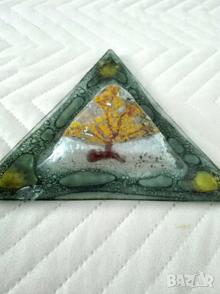 Авторски стъклен пепелник , снимка 1