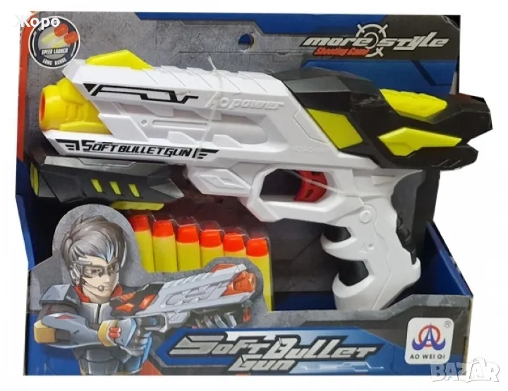 ДЕТСКИ ПИСТОЛЕТ С 6БР. МЕКИ СТРЕЛИ КН2437, снимка 1