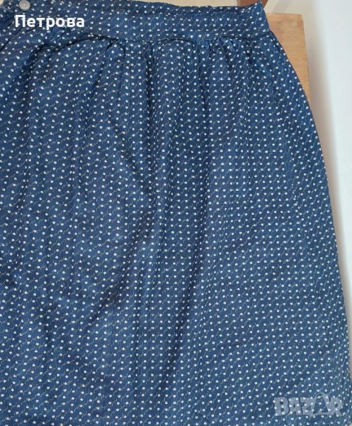 Басмяна пола синя на бели точки в лек набор, нова, снимка 1