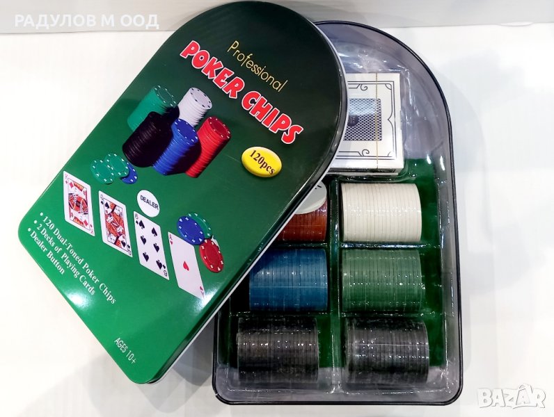 Настолна покер игра в метална кутия /2631/, снимка 1
