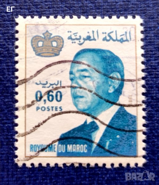 Мароко, 1981 г. - подпечатана марка, част от серия, 1*3, снимка 1