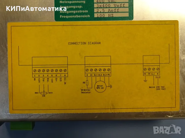 преобразувател FREQUENZUMRICHTER Typ TFR 1.5 H3 400VAC 100Hz, снимка 3 - Резервни части за машини - 49282573