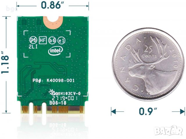 Нова ДвуБандова Wi-Fi 6 Карта Intel AX200 NGFF M.2 802.11ax 2400Mbps Bluetooth 5.0 AX200NGW MU-MIMO, снимка 3 - Части за лаптопи - 28961481