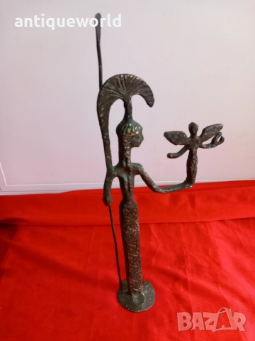 Стара Бронзова Статуетка Богинята Войн АТИНА, снимка 4 - Антикварни и старинни предмети - 51844293