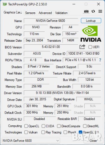 Видео карта NVidia GeForce Asus EN6600 Silencer 256MB GDDR 128bit PCI-E, снимка 9 - Видеокарти - 38816890