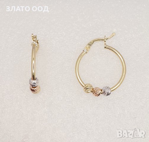 Златни обеци халки- с елементи тип Пандора 14К, снимка 16 - Обеци - 40371207