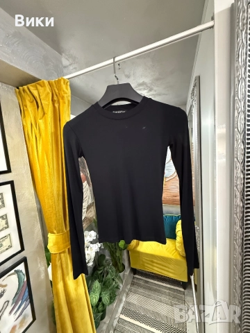 Черна блуза налична в размер S, M u L, снимка 5 - Блузи с дълъг ръкав и пуловери - 52927311