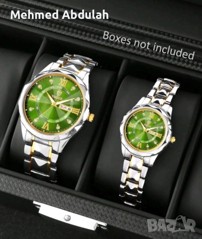 Светещи мъжки и дамски календарни кварцови часовници , снимка 2 - Мъжки - 51936397