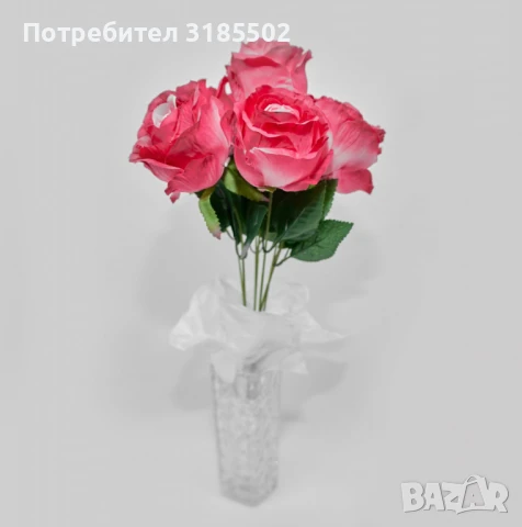 Елегантни изкуствени букети от рози – идеални за декорация и подарък, снимка 6 - Изкуствени цветя - 51227457