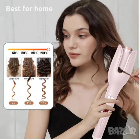 Професионална Автоматична Маша за Коса – 360° въртене, Дизайн против изгаряне и LCD дисплей, снимка 4 - Други - 53249642