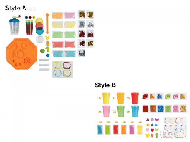DIY Slime Lab - 2 играчки за 6+ от 36 части, желе с брокати, звезички 