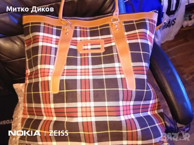 Primicia чанта за багаж маркова винтидж 43х43х17см промазан плат нова