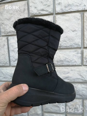  Дамски ботуши апрески с топъл хастар в черно., снимка 4 - Дамски ботуши - 38539491