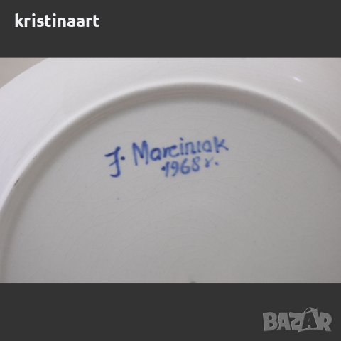 Старинен сервиз от 7 части ръчно декориран в синьо, снимка 5 - Антикварни и старинни предмети - 40309263