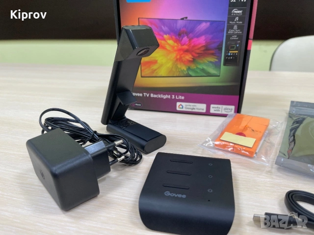 📺 Govee TV Backlight 3 Lite – LED подсветка за телевизор до 32″ с камера (употребявана, с кутия), снимка 5 - Стойки, 3D очила, аксесоари - 53560041