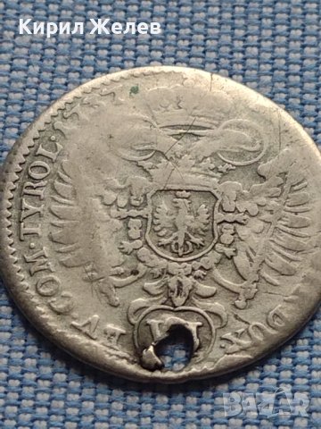 Сребърна монета 6 кройцера 1737г. Карл шести Хал Свещена Римска Империя 13609, снимка 6 - Нумизматика и бонистика - 42968283