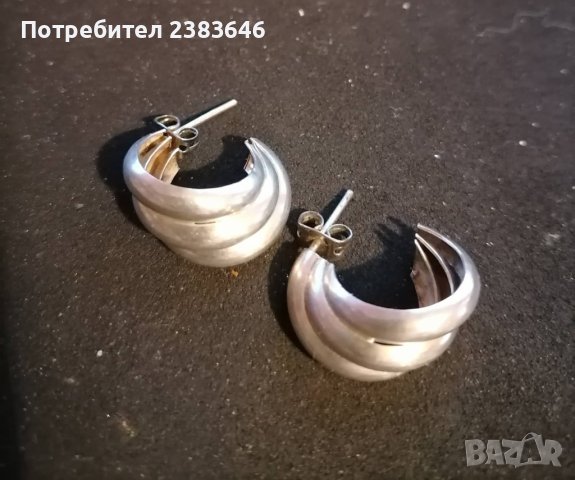 Сребърни обеци на винтчета, проба 925, снимка 2 - Обеци - 44014581