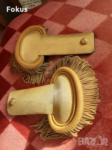 Стари френски еполети пагони златна сърма, снимка 6 - Антикварни и старинни предмети - 35210996