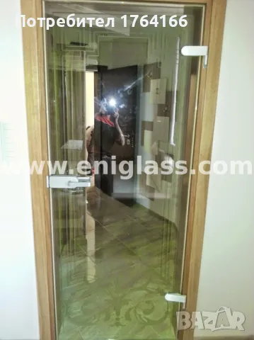 Интериорна закалена стъклена врата с мат и алуминиева каса, снимка 5 - Интериорни врати - 47894103