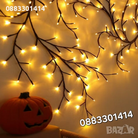 Светещо дърво за стена Лампички с дистанционно управление , снимка 2 - Декорация за дома - 52345895