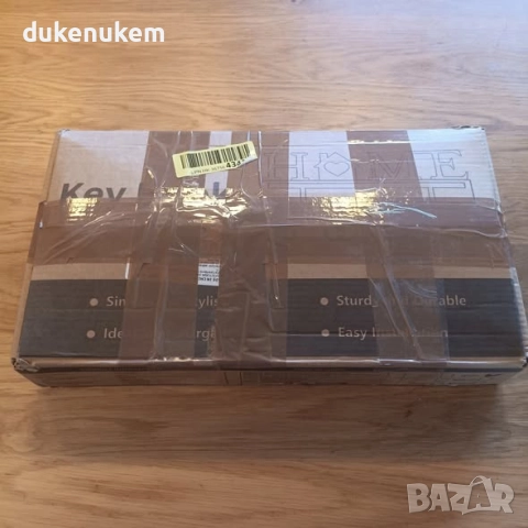 Дървена кутия за ключове за стена с 11 куки и рафт, бяла или черна, снимка 12 - Етажерки - 52277897