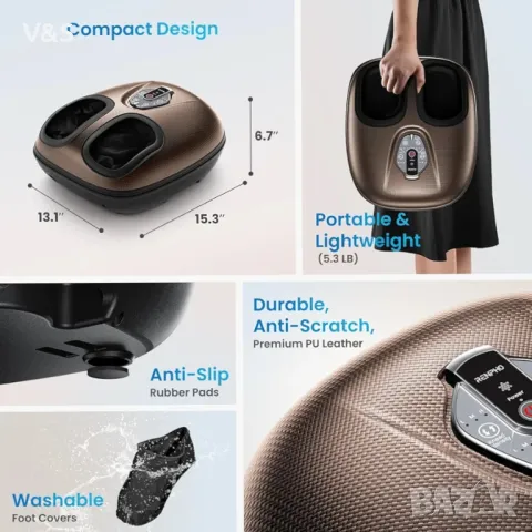 Масажор за крака RENPHO с топлина [2025 Надстроена], подходящ за FSA HSA, масажор , снимка 8 - Масажори - 49817451