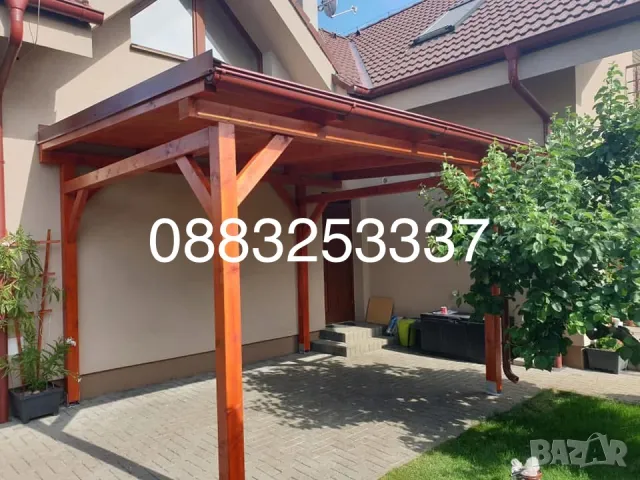 Изграждане на дървени навеси Покриви с гаранция Ремонт на покриви и хидроизолации