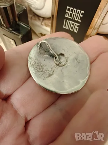 Стара ръчно изработена висулка ковано сребро, снимка 4 - Колиета, медальони, синджири - 49416081